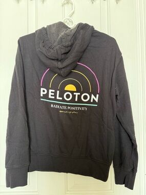 Peloton Black Hoodie with Multicolor Radiant Logo